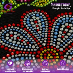 3D Stereo Custom Brand Logo Rhinestone Transfer High Adhesive Hotfix Iron on Patch for Streetwear