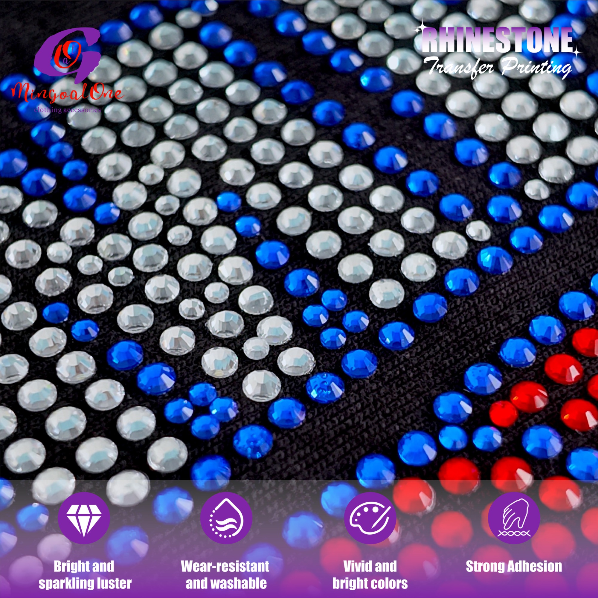 Diamond Level Cutting Rhinestone Hotfix Transfer Super Sparkling Clear Glass Stones Long-lasting Gloss