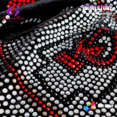Trendy Custom Figure Rhinestone Heat Transfer Hotfix Bling Pattern Iron on Patch for Streetwear
