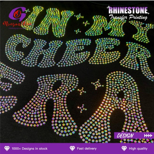 Gradient Color Bling Rhinestone Heat Transfer Custom Ombre AB Crystal Hot Fix Patch for Fashion Dress Decoration