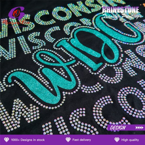 Full Cover Thick Rhinestone Hotfix Transfer Custom 3D Raised Crystal Iron on Decal Long Lasting for Formal Outfits