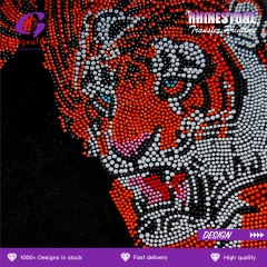 3D Stereo Custom Brand Logo Rhinestone Transfer High Adhesive Hotfix Iron on Patch for Streetwear
