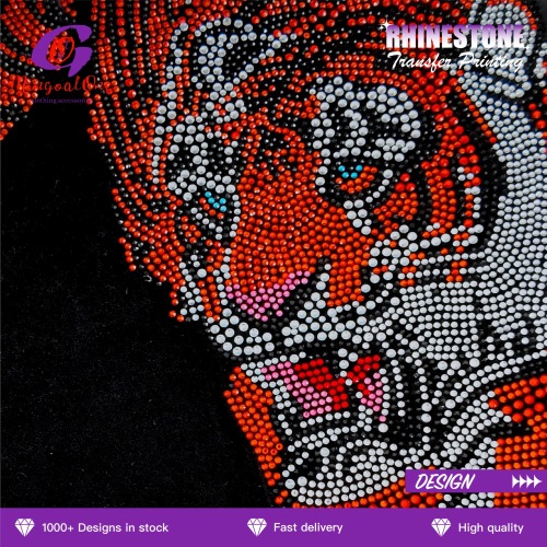 3D Stereo Custom Brand Logo Rhinestone Transfer High Adhesive Hotfix Iron on Patch for Streetwear