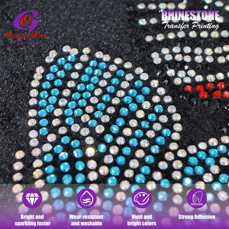 Bulk Supply Custom Rhinestone Motif Heavy Wash Resistant Crystal Hot Fix Transfer for Hoodies Jeans Shoes