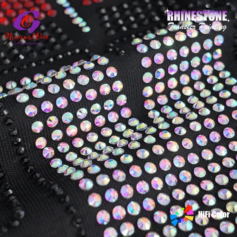 Mixed Size Rhinestone Hotfix Transfer Assorted Small Large Crystal Stones Custom Combination Motif