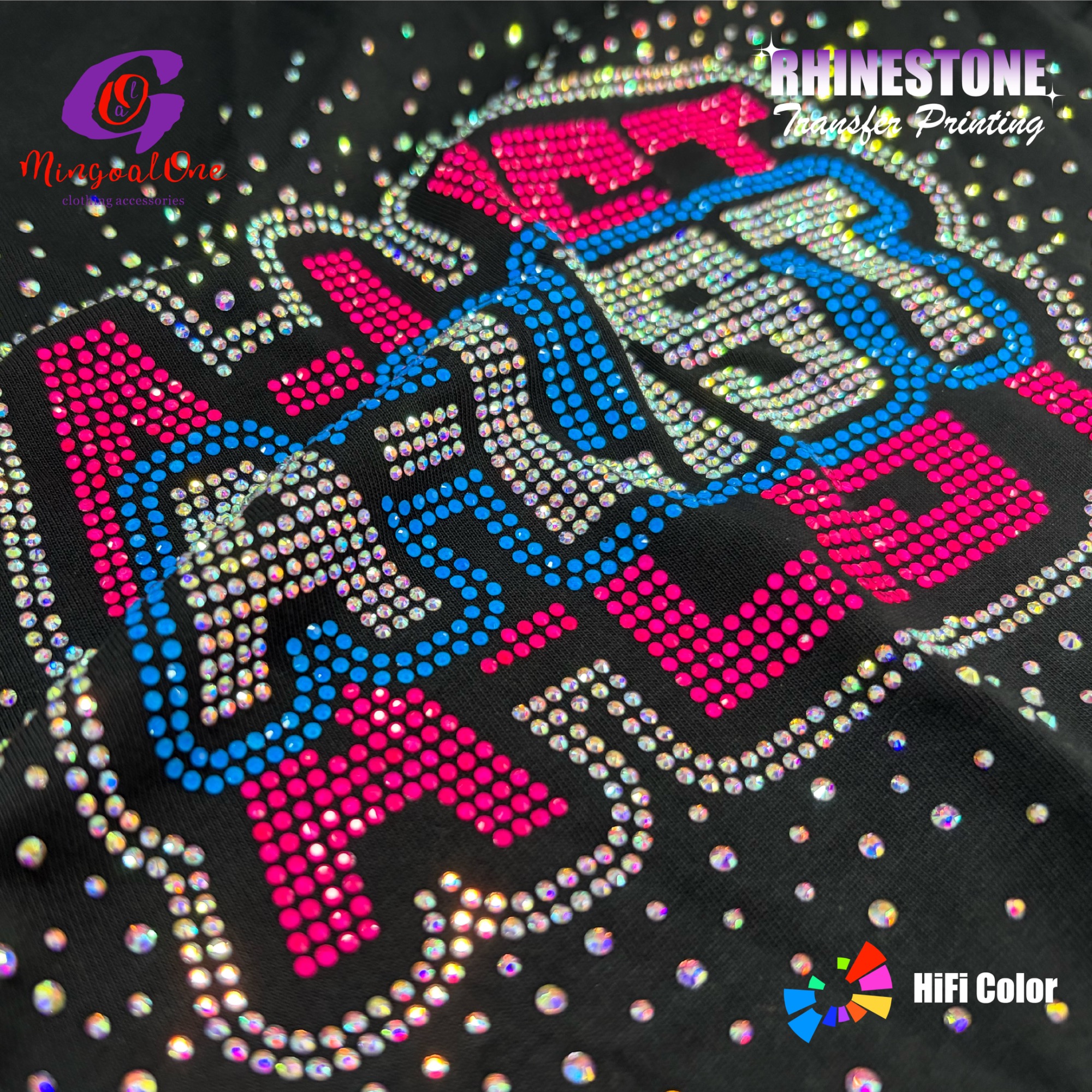 Dance Cheerleading Bling Rhinestone Heat Transfer Custom Hotfix Design for Sports Jersey Tops