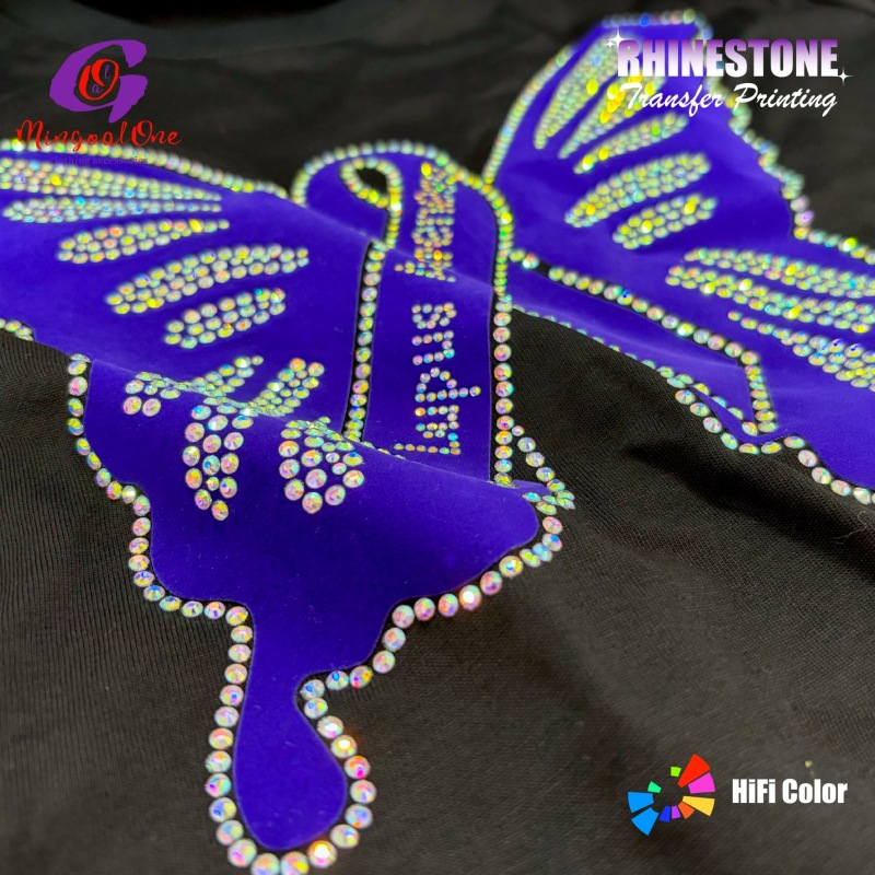 Rainbow Aurora AB Rhinestone Hotfix Transfer Iridescent Crystal Stones Multi-color Refraction Custom Iron on Patch