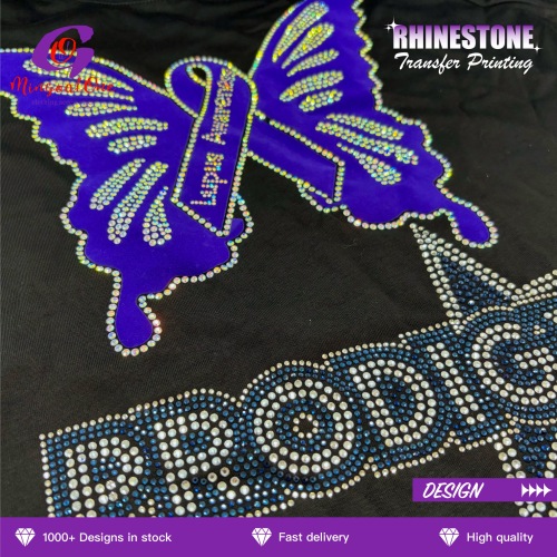 Rainbow Aurora AB Rhinestone Hotfix Transfer Iridescent Crystal Stones Multi-color Refraction Custom Iron on Patch
