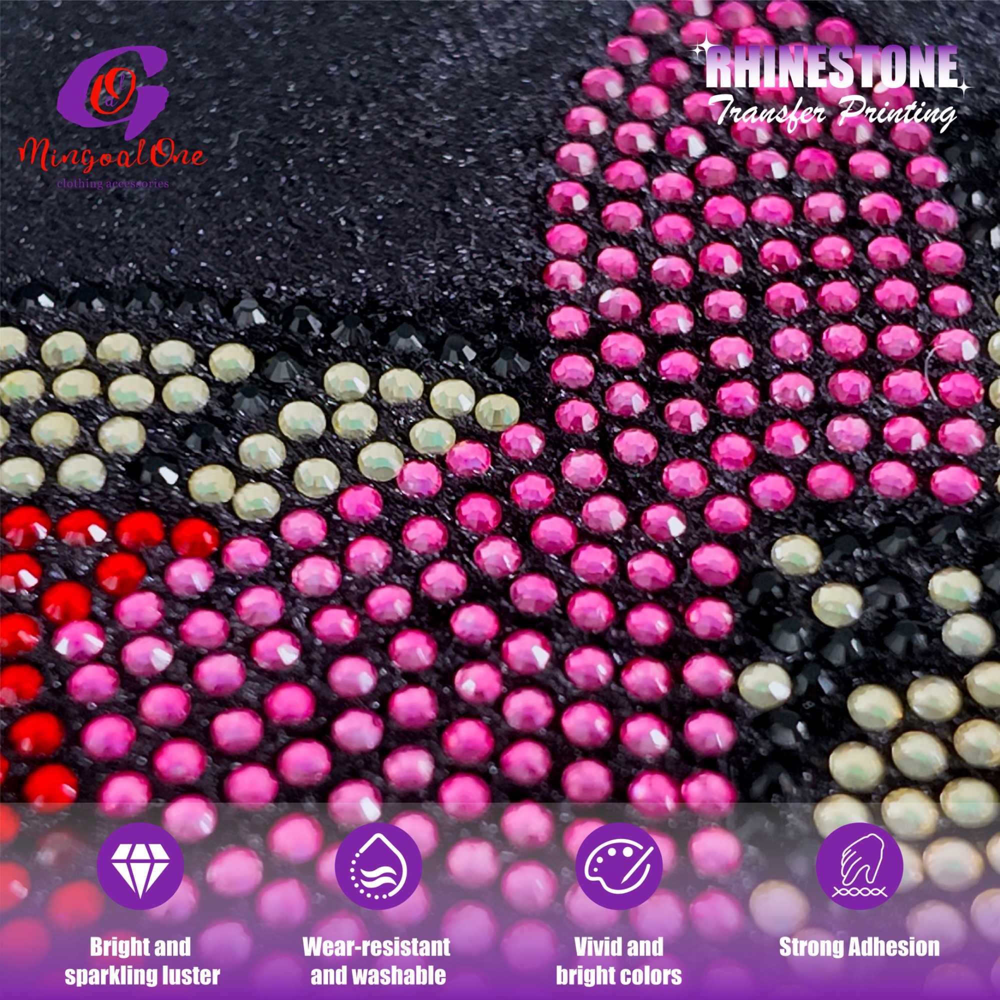 Custom Alphabet Number Bling Rhinestone Heat Transfer Low MOQ Washable Crystal Hot Fix Applique for Brand Garment