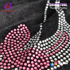 High Quality Glass Eco-Friendly Cheer Rhinestone Designs Hot Fix Iron on Custom Transfer for Sports Bra
