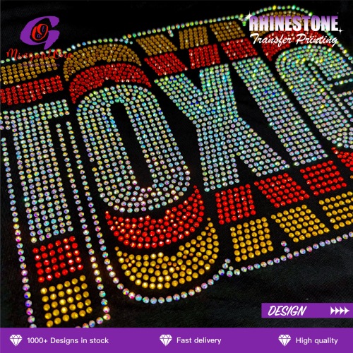 Full Cover Thick Rhinestone Hotfix Transfer Custom 3D Raised Crystal Iron on Decal Long Lasting for Formal Outfits
