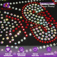 Low MOQ Washable AB Crystal Custom Logo Hotfix Rhinestone Transfer Iron on Motif for Cheer Uniform T-shirt