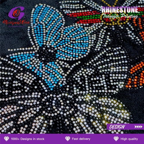 Bulk Supply Custom Rhinestone Motif Heavy Wash Resistant Crystal Hot Fix Transfer for Hoodies Jeans Shoes