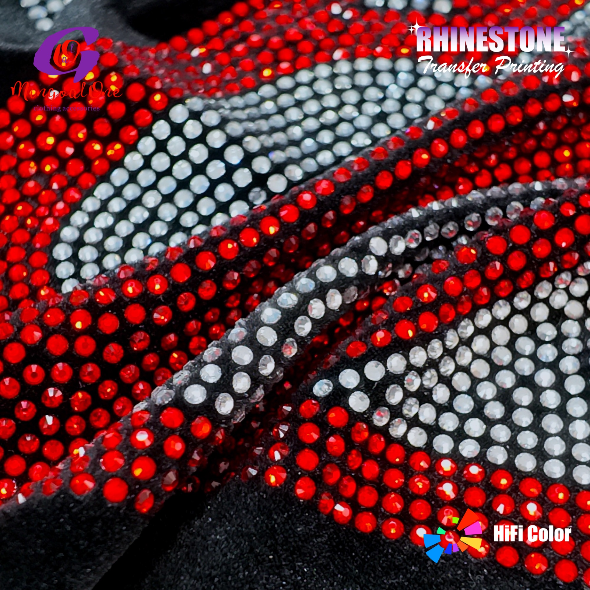 Bulk Supply Custom Rhinestone Motif Heavy Wash Resistant Crystal Hot Fix Transfer for Hoodies Jeans Shoes