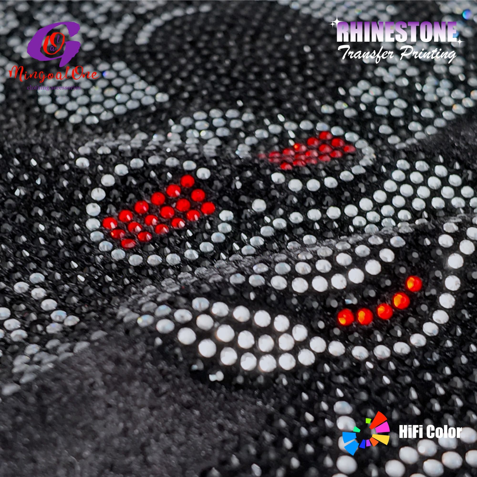 Custom Art Pattern Rhinestone Hotfix Transfer High Gloss Crystal Iron on Patch for Fashion Designer Brand