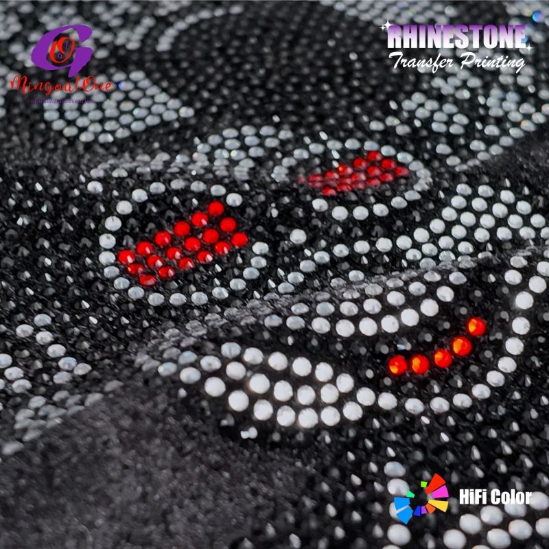 Custom Art Pattern Rhinestone Hotfix Transfer High Gloss Crystal Iron on Patch for Fashion Designer Brand
