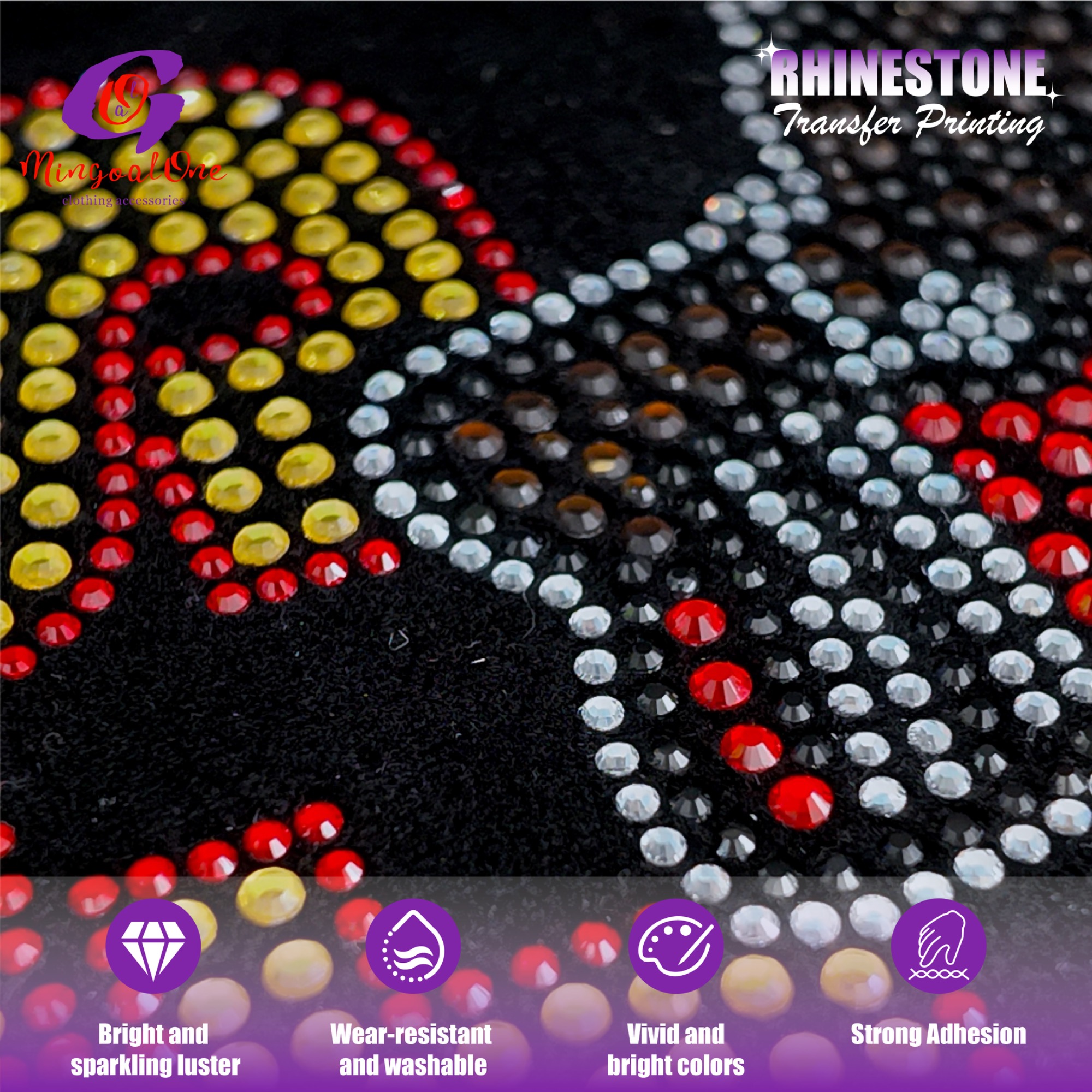 Custom Logo Letter Hotfix Rhinestone Transfer Brand Crystal Iron on Heat Transfer for T Shirt Hoodie
