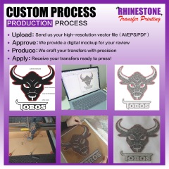 Full Cover Thick Rhinestone Hotfix Transfer Custom 3D Raised Crystal Iron on Decal Long Lasting for Formal Outfits