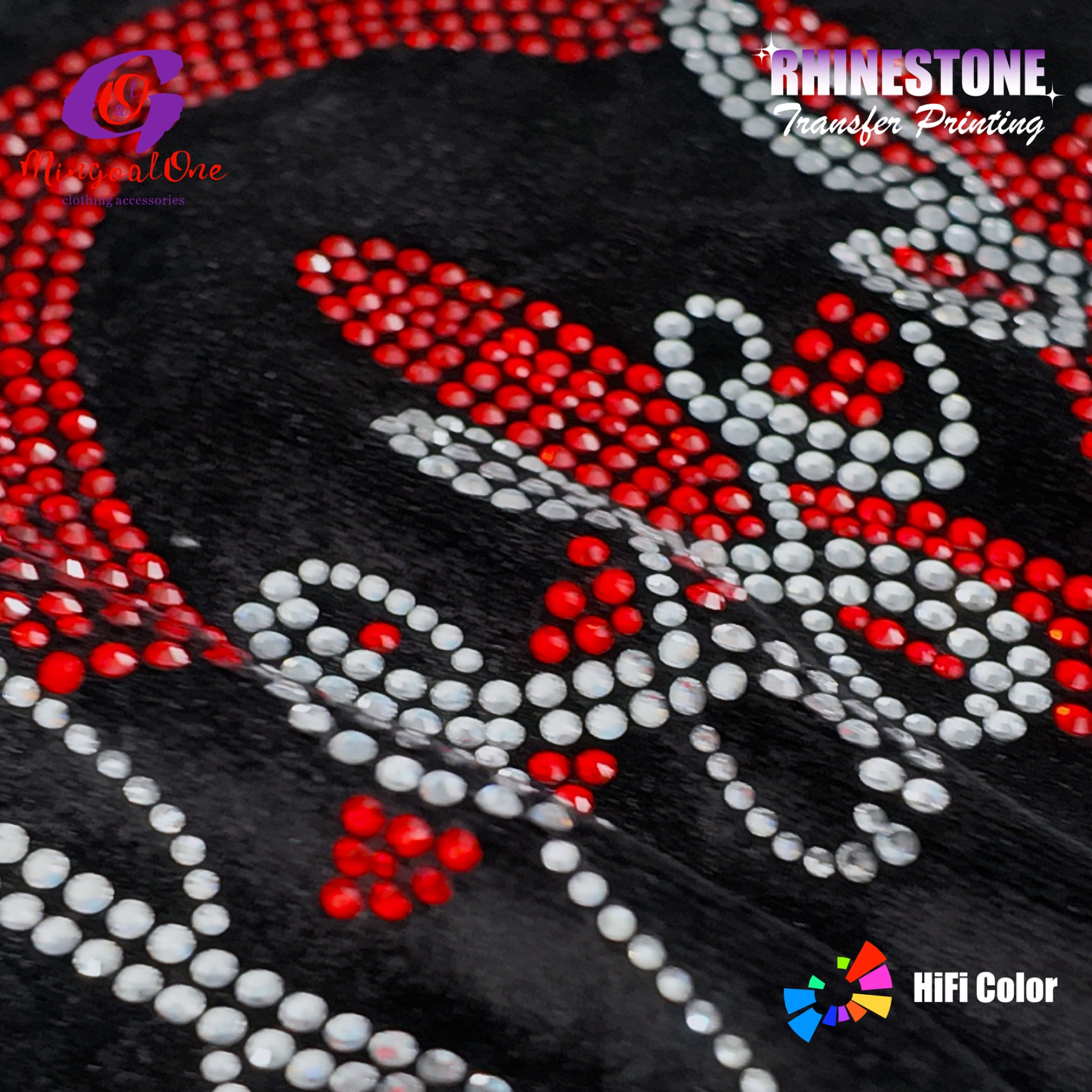 Eco-friendly Premium Glass Rhinestone Hotfix Transfer Custom Design High Temperature Resistant Iron on Sticker