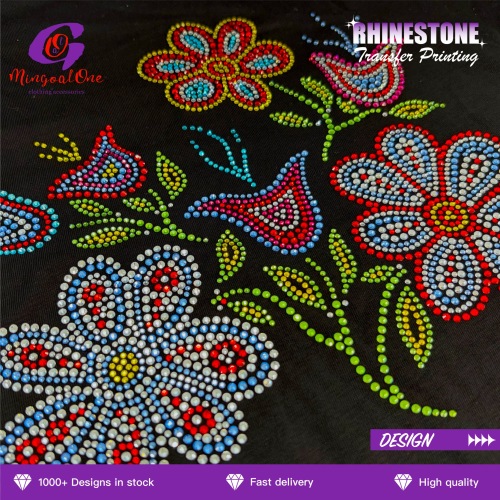 3D Stereo Custom Brand Logo Rhinestone Transfer High Adhesive Hotfix Iron on Patch for Streetwear