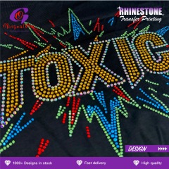 Eco-friendly Premium Glass Rhinestone Hotfix Transfer Custom Design High Temperature Resistant Iron on Sticker