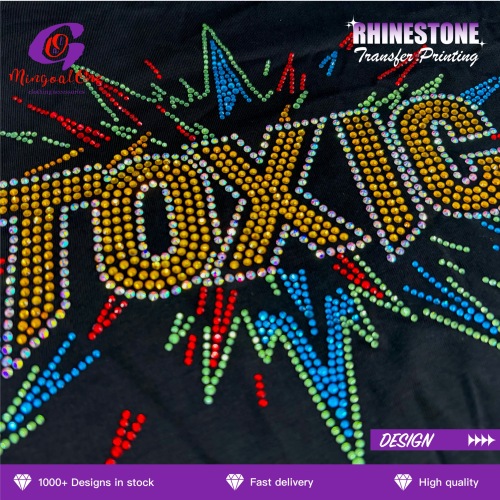 Eco-friendly Premium Glass Rhinestone Hotfix Transfer Custom Design High Temperature Resistant Iron on Sticker