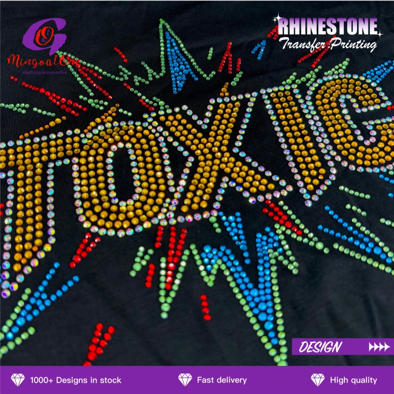 Eco-friendly Premium Glass Rhinestone Hotfix Transfer Custom Design High Temperature Resistant Iron on Sticker