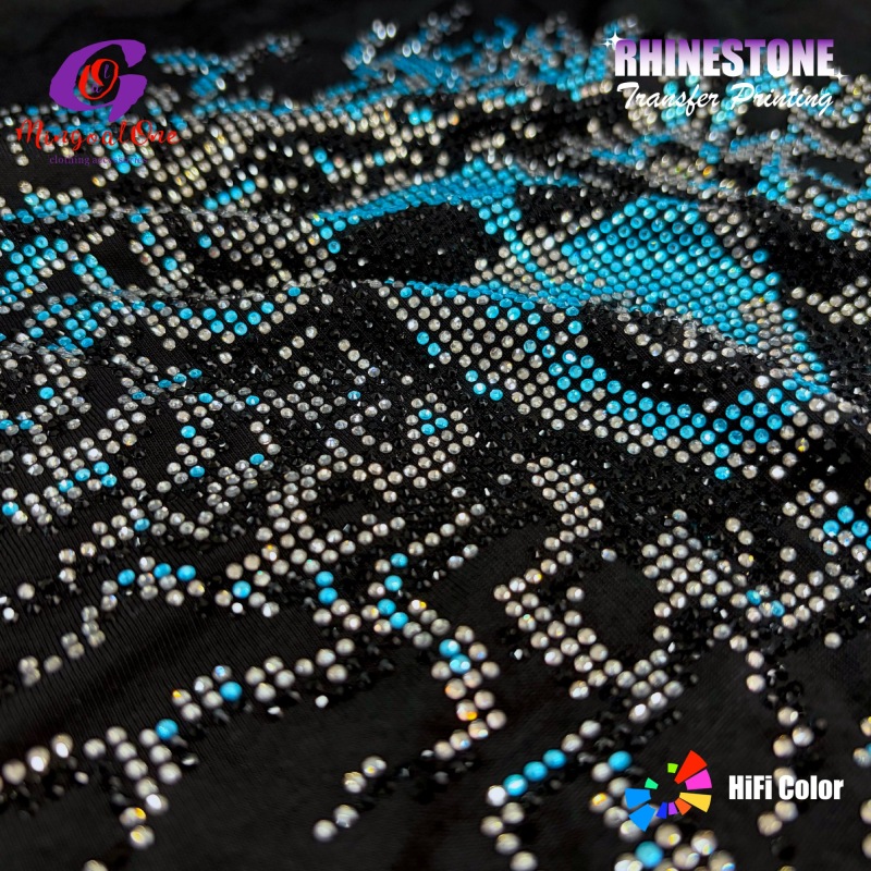 Low MOQ Washable AB Crystal Custom Logo Hotfix Rhinestone Transfer Iron on Motif for Cheer Uniform T-shirt