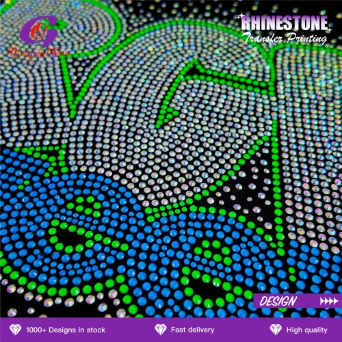 Full Cover Thick Rhinestone Hotfix Transfer Custom 3D Raised Crystal Iron on Decal Long Lasting for Formal Outfits