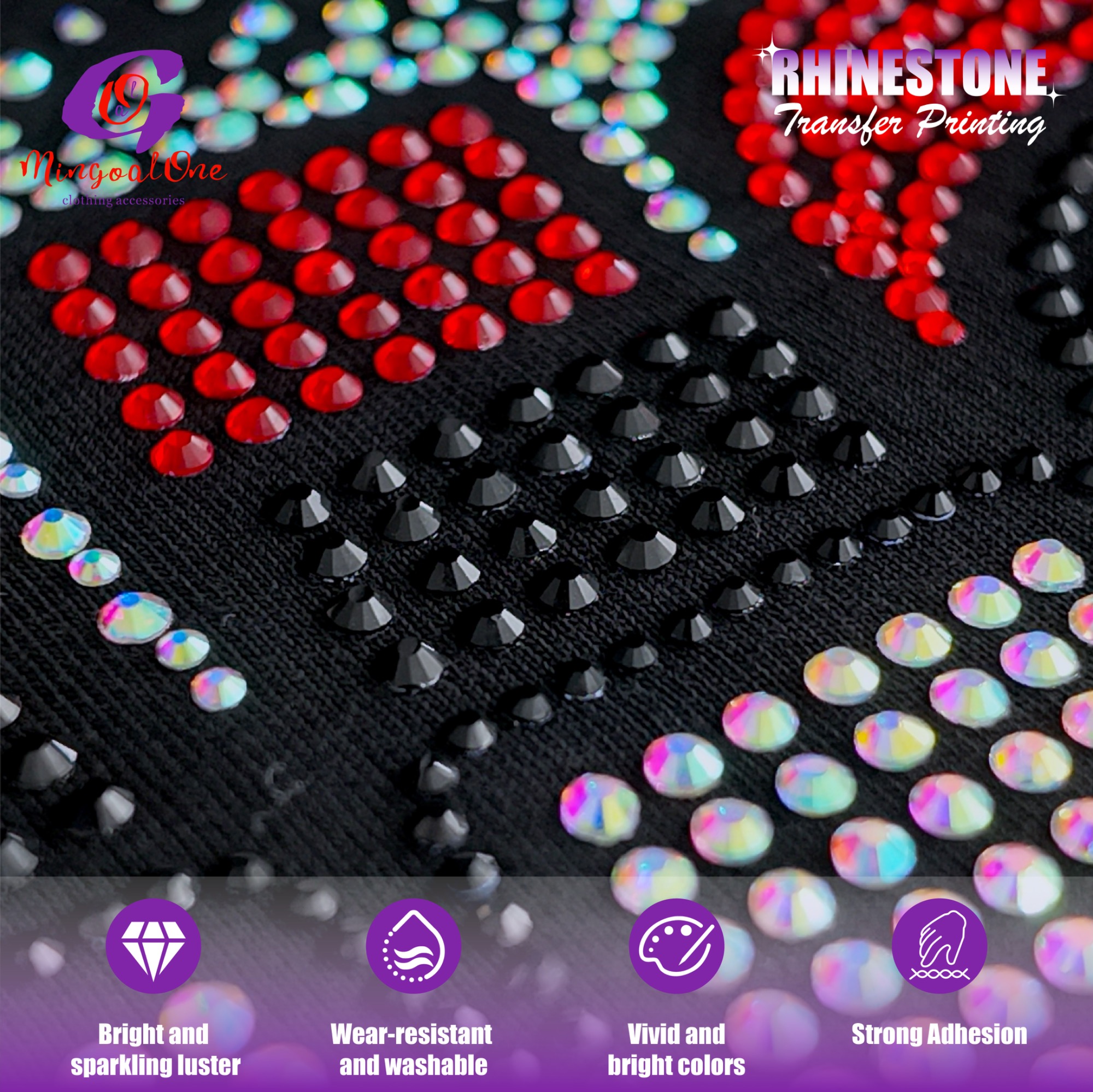 Mixed Size Rhinestone Hotfix Transfer Assorted Small Large Crystal Stones Custom Combination Motif