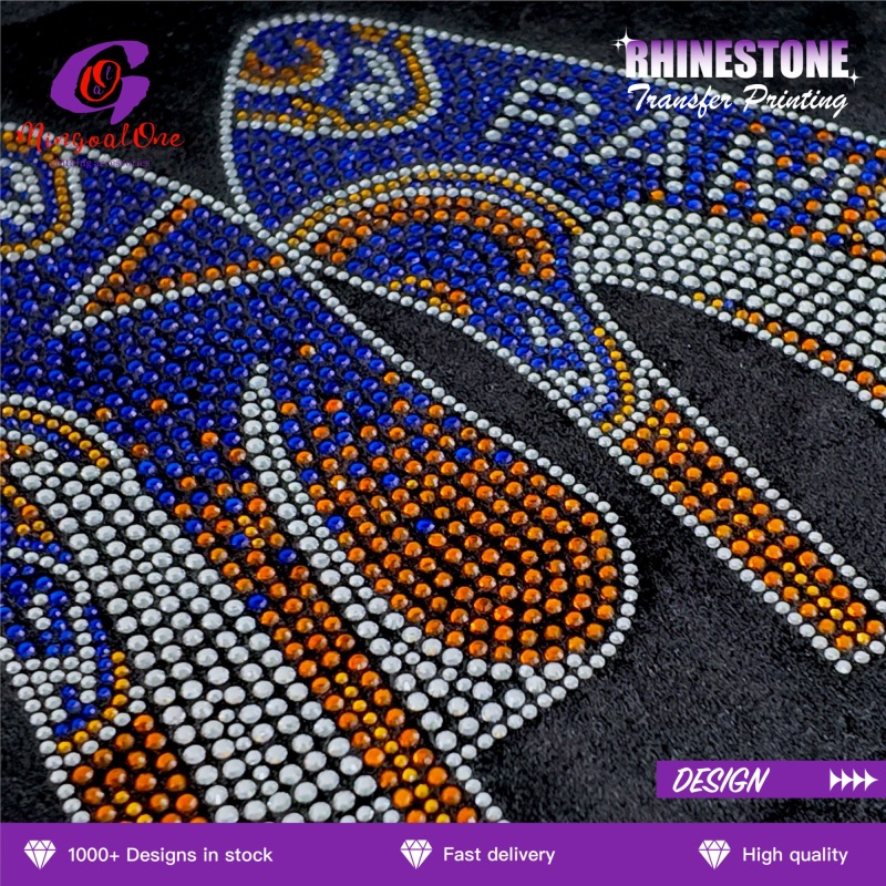 Dance Cheerleading Bling Rhinestone Heat Transfer Custom Hotfix Design for Sports Jersey Tops