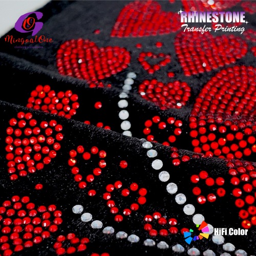 Bulk Supply Custom Rhinestone Motif Heavy Wash Resistant Crystal Hot Fix Transfer for Hoodies Jeans Shoes