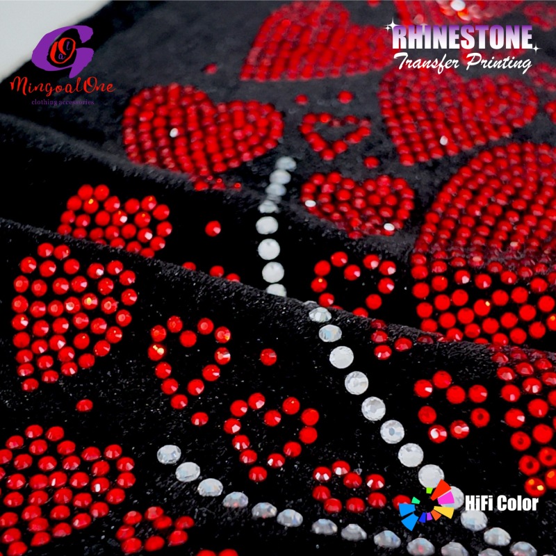 Bulk Supply Custom Rhinestone Motif Heavy Wash Resistant Crystal Hot Fix Transfer for Hoodies Jeans Shoes