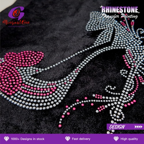 High Quality Glass Eco-Friendly Cheer Rhinestone Designs Hot Fix Iron on Custom Transfer for Sports Bra