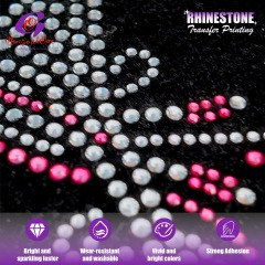 High Quality Glass Eco-Friendly Cheer Rhinestone Designs Hot Fix Iron on Custom Transfer for Sports Bra