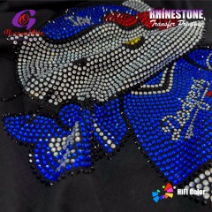 Trendy Custom Figure Rhinestone Heat Transfer Hotfix Bling Pattern Iron on Patch for Streetwear