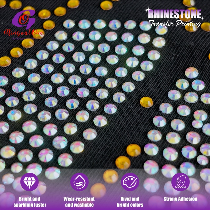 Eco-friendly Premium Glass Rhinestone Hotfix Transfer Custom Design High Temperature Resistant Iron on Sticker