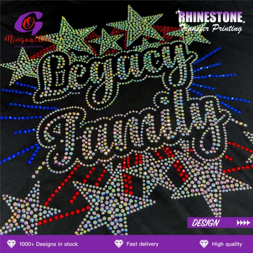 Trendy Custom Figure Rhinestone Heat Transfer Hotfix Bling Pattern Iron on Patch for Streetwear