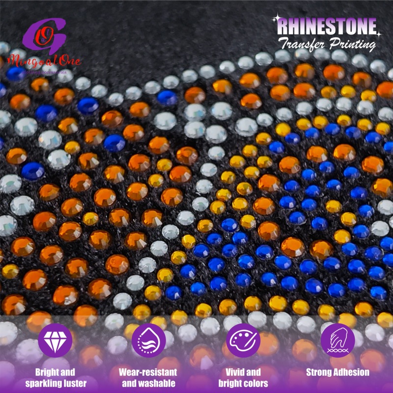 Dance Cheerleading Bling Rhinestone Heat Transfer Custom Hotfix Design for Sports Jersey Tops