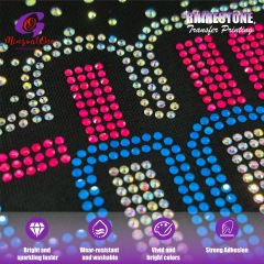 Dance Cheerleading Bling Rhinestone Heat Transfer Custom Hotfix Design for Sports Jersey Tops
