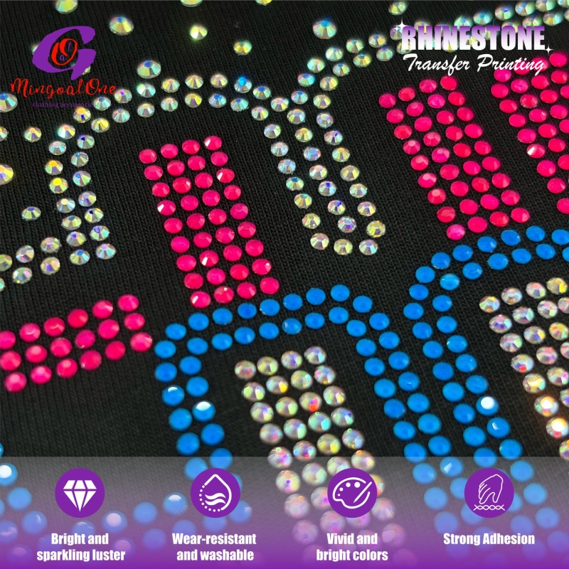 Dance Cheerleading Bling Rhinestone Heat Transfer Custom Hotfix Design for Sports Jersey Tops