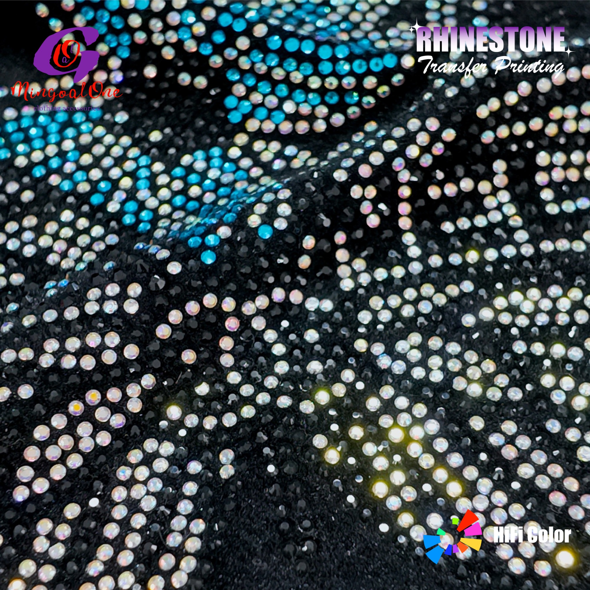 Bulk Supply Custom Rhinestone Motif Heavy Wash Resistant Crystal Hot Fix Transfer for Hoodies Jeans Shoes