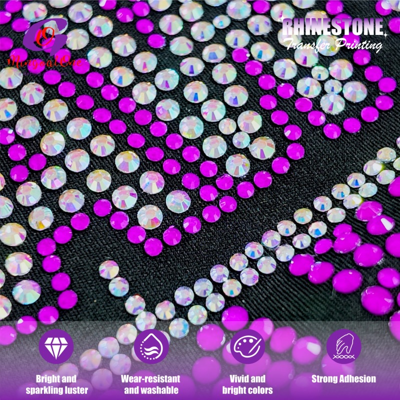Custom Art Pattern Rhinestone Hotfix Transfer High Gloss Crystal Iron on Patch for Fashion Designer Brand