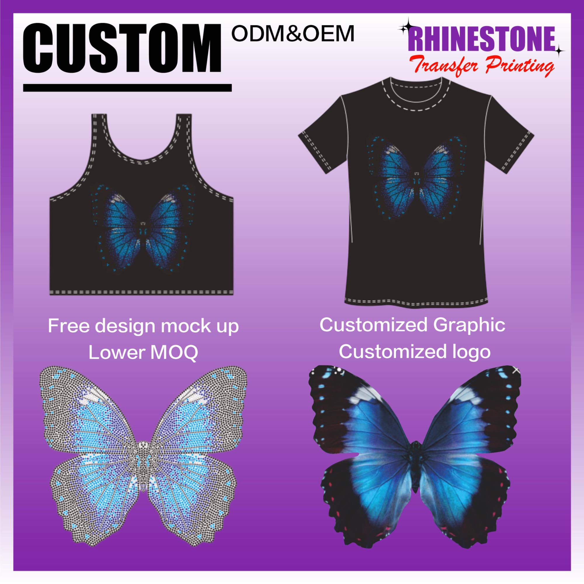 Custom Art Pattern Rhinestone Hotfix Transfer High Gloss Crystal Iron on Patch for Fashion Designer Brand