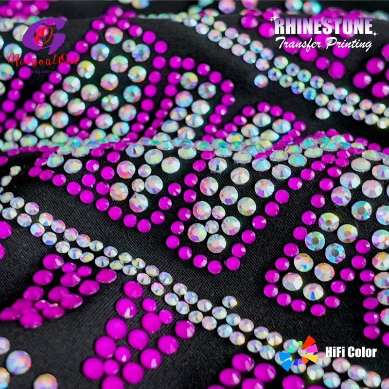 Custom Art Pattern Rhinestone Hotfix Transfer High Gloss Crystal Iron on Patch for Fashion Designer Brand