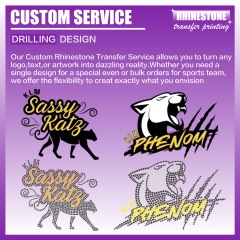 3D Stereo Custom Brand Logo Rhinestone Transfer High Adhesive Hotfix Iron on Patch for Streetwear