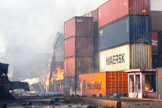 Warehouse Fire in Bangladesh Port