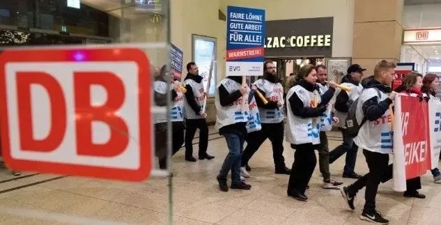 German Railway Workers On Strike