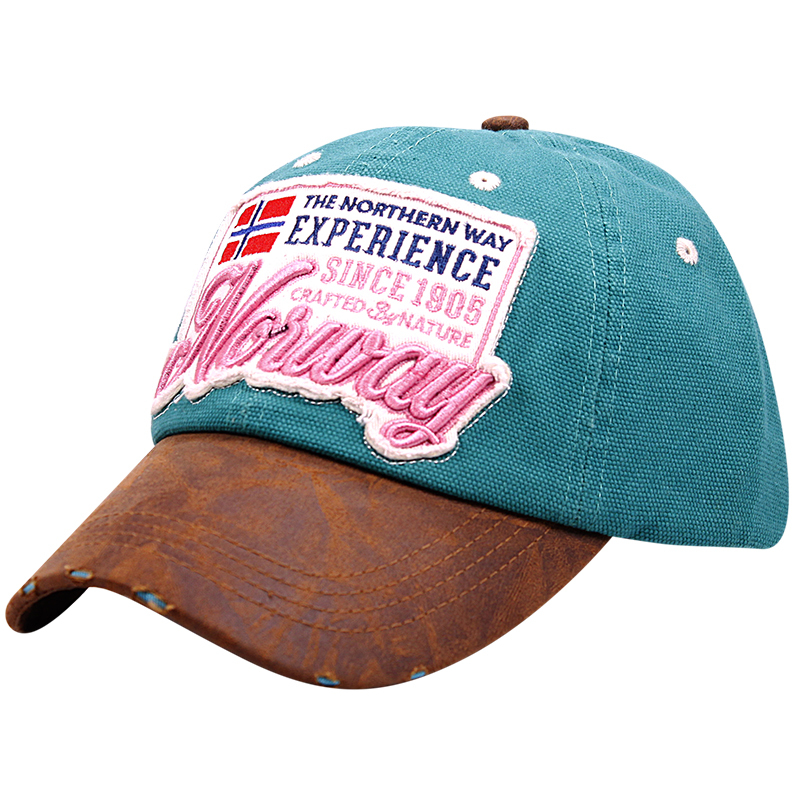 Heavy Canvas Leather Peak Cotton Souvenir Caps