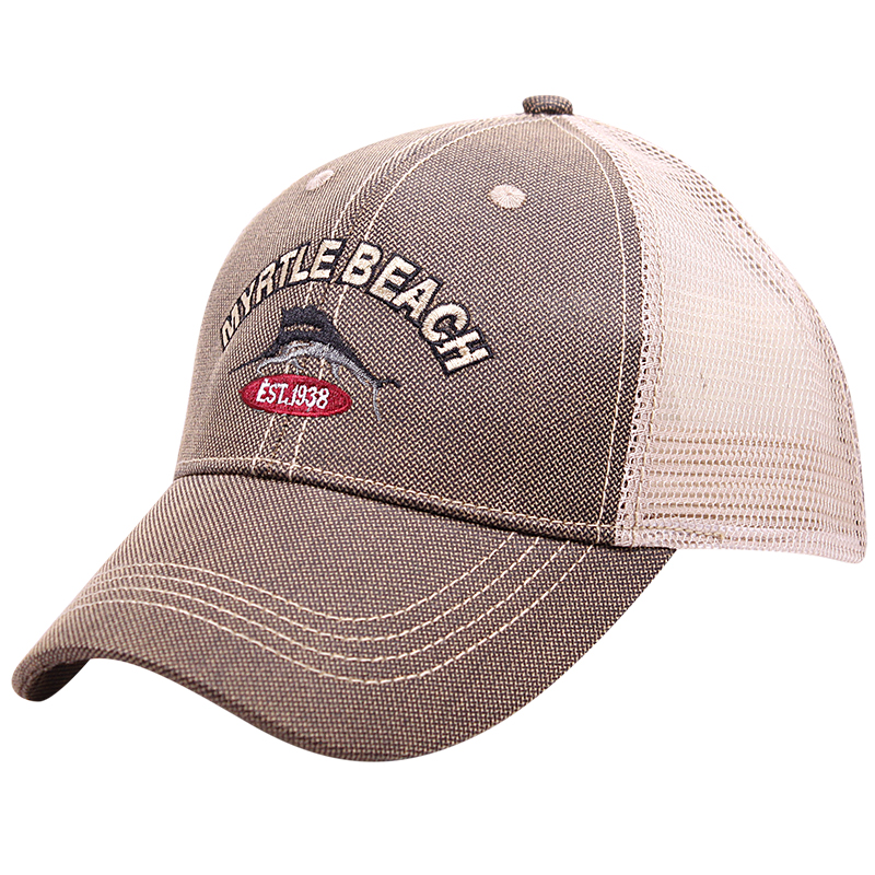 Faux Leather Mesh Back Souvenirs Hats